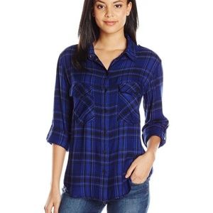 Sanctuary Boyfriend Plaid in Blue - Small